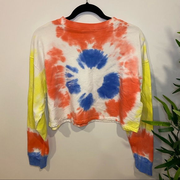 ZARA Tie Dye Cropped Long Sleeve Sweater - Picture 3 of 10
